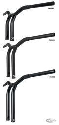 DOMINATOR RAKED BAR, 12" Matt Blk For Harley-Davidson