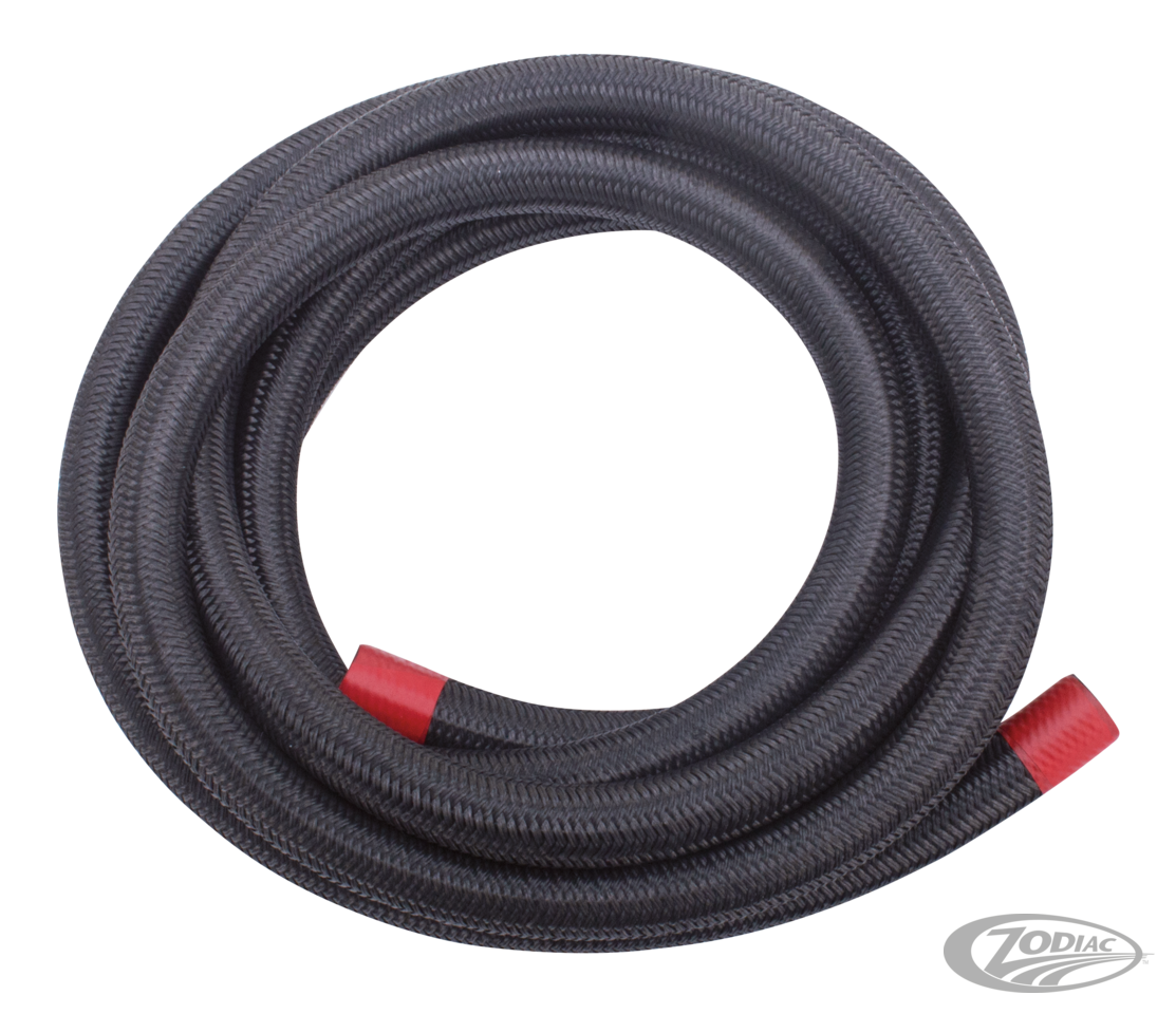 Black nylon braided hose 3/8"x305cm For Harley-Davidson