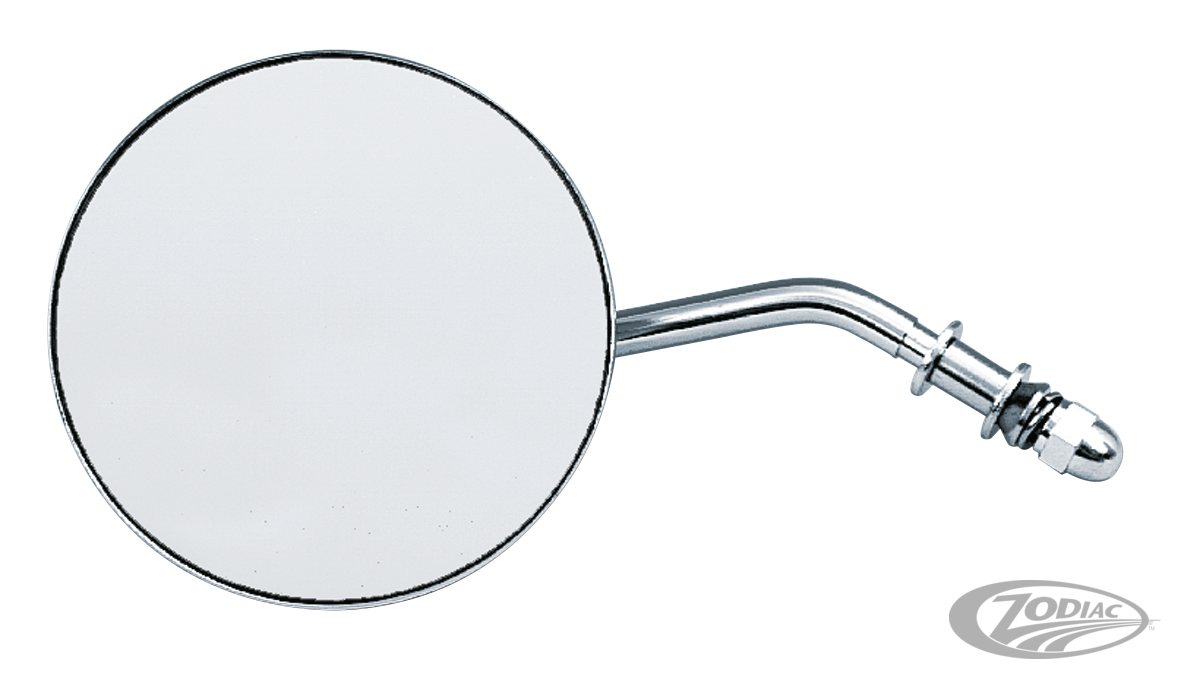 GZP Short-stem late style 4" rnd mirror For Harley-Davidson