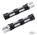 GZP Black edge cut rider footpegs For Harley-Davidson