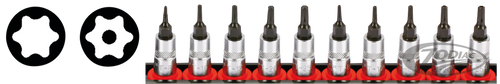 1/4" Socketbitset Torx 10PC on rail For Harley-Davidson