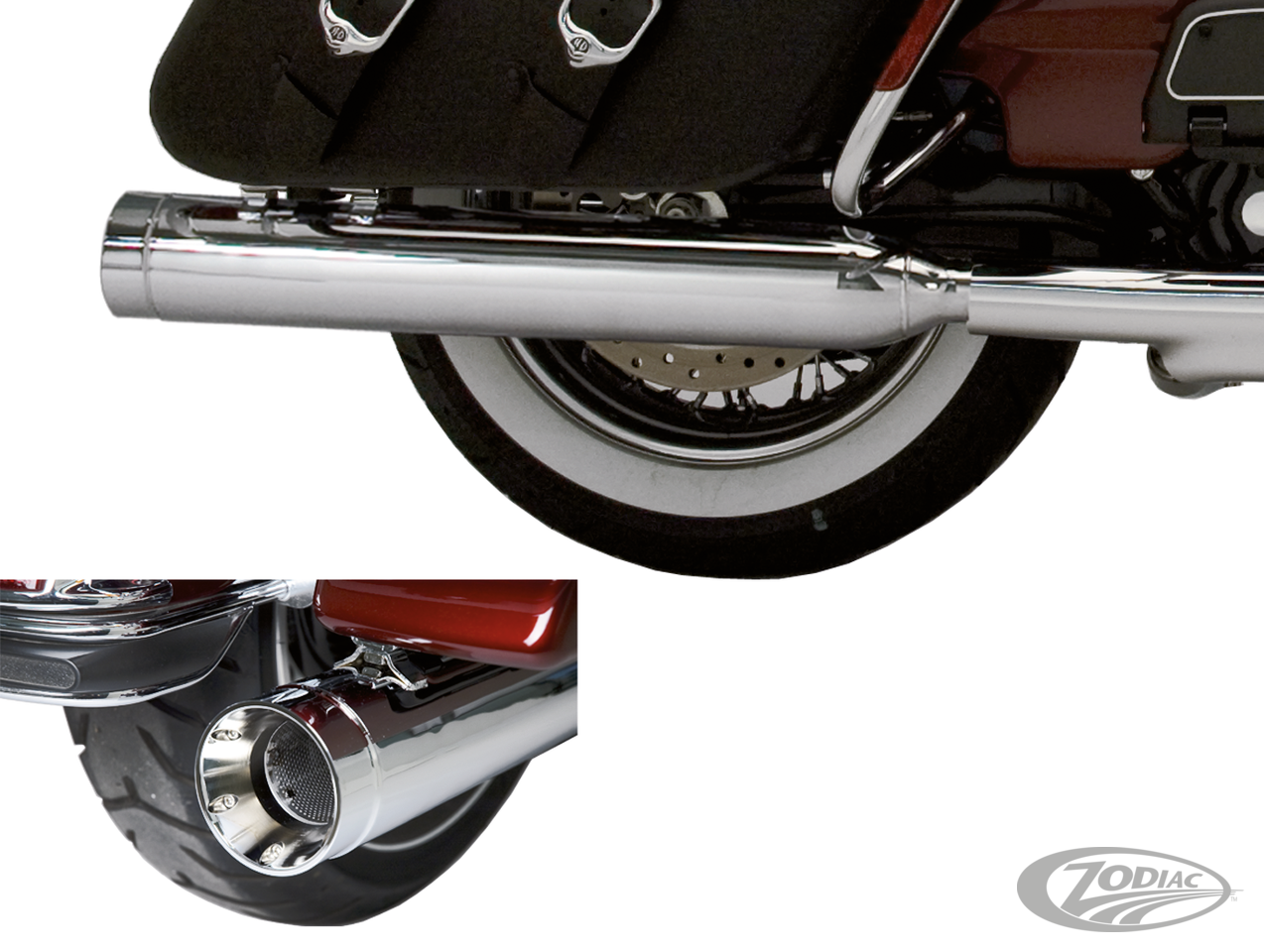 Kerker Stout slip-ons FLH/T95-09 chrome For Harley-Davidson