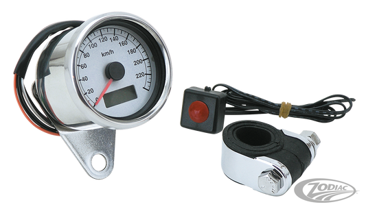 GZP 60mm mini electr speedo White face 9 For Harley-Davidson