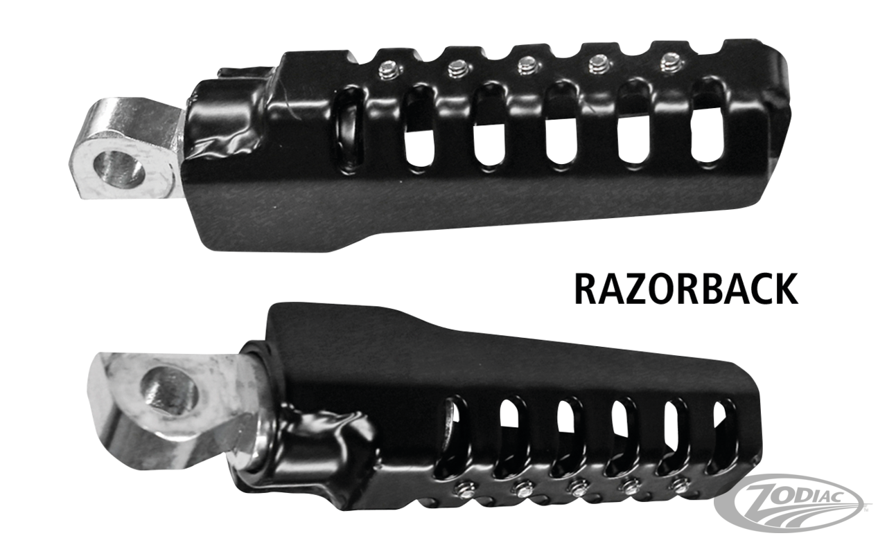 Burly Razorback pegs black powder coated For Harley-Davidson