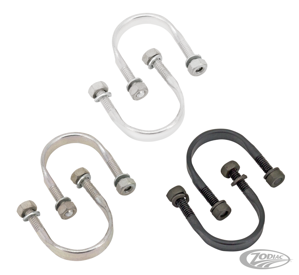 U-bolt, sparkcoil with nuts, white plate For Harley-Davidson