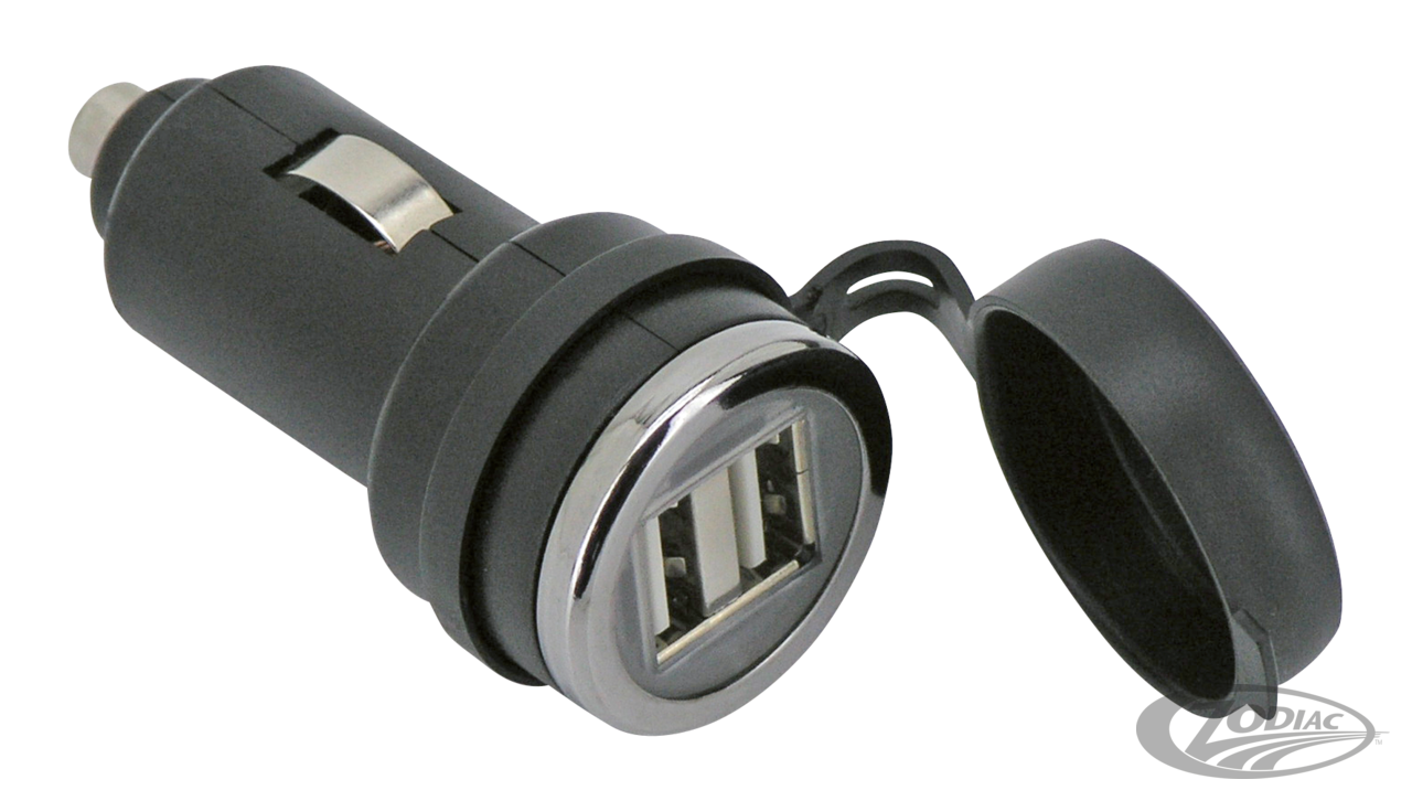 GZP 12V Twin USB adapter plug w/cover For Harley-Davidson