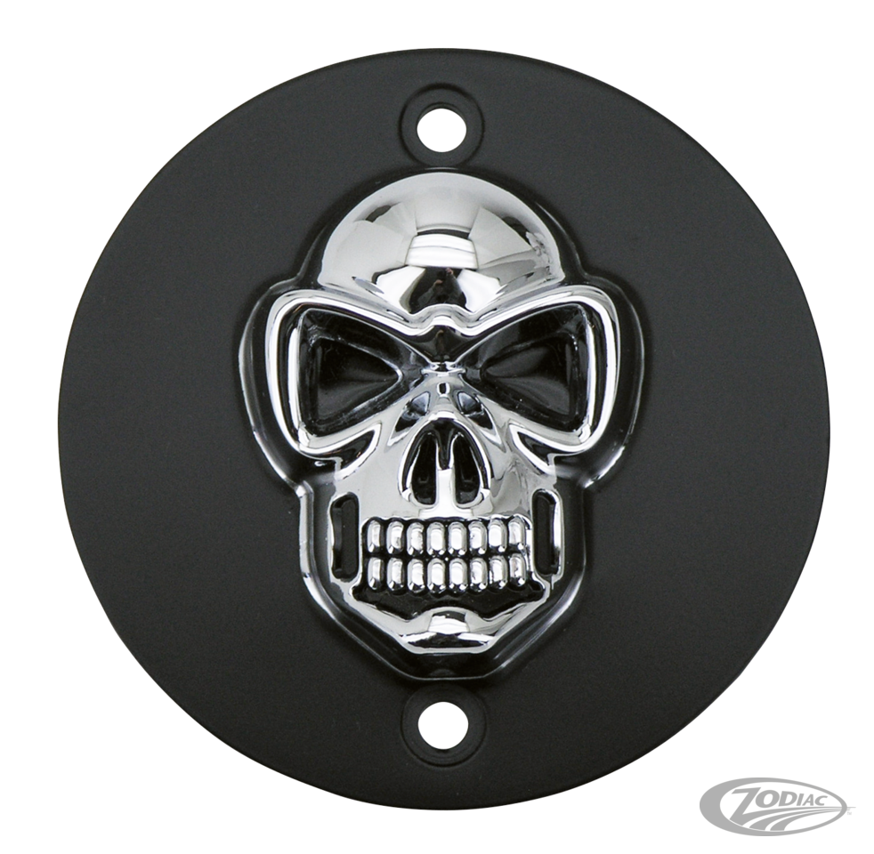 GZP Blk/chr skull ign. cover BT73-99 XL0 For Harley-Davidson