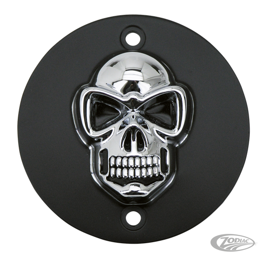 GZP Blk/chr skull ign. cover BT73-99 XL0 For Harley-Davidson