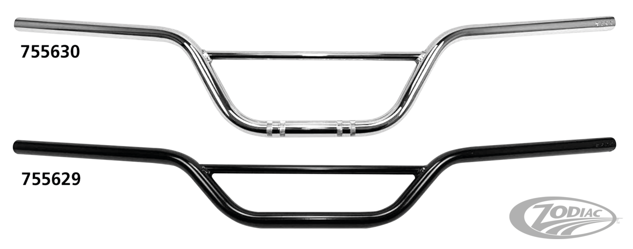 7/8"Handlebars Scrambler 6"BLK nodimpled For Harley-Davidson