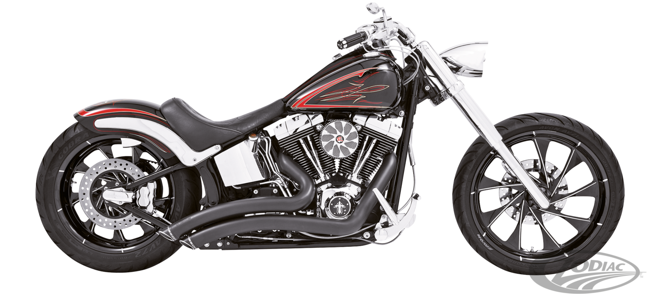 Sharp curve radius+caps Bk/Bk F*ST86-17 For Harley-Davidson