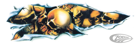 Skull shread left decal 2 3/4"x8 1/8" For Harley-Davidson