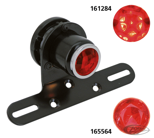 GZP Classic 1.5" black round taillight w For Harley-Davidson