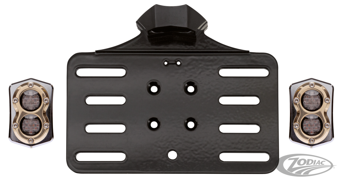 Vity's Taillight/licenseplte kit chr/brs For Harley-Davidson