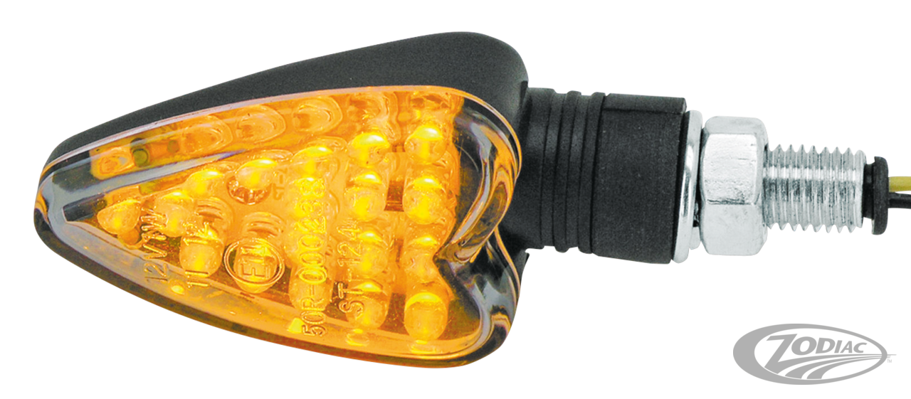 GZP Black heart LED turn signal E-approv For Harley-Davidson