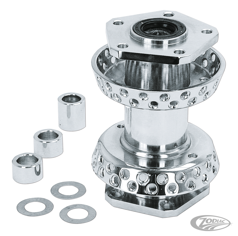 GZP Chrome Front Hub 80 H Dual Flange For Harley-Davidson