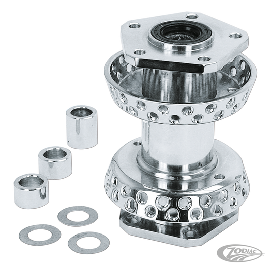 GZP Chrome Front Hub 80 H Dual Flange For Harley-Davidson