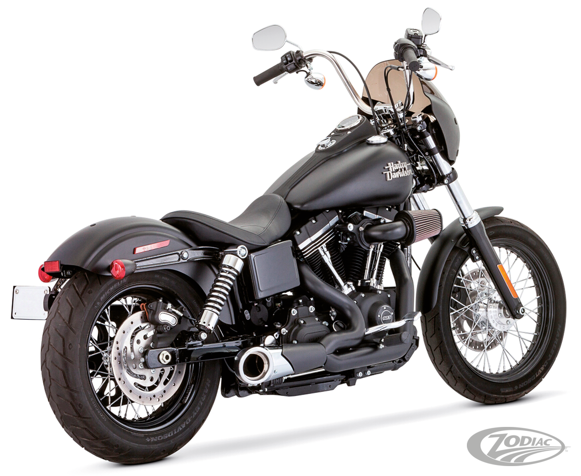 FXD91-05 TURNOUT 2-1 BK/BK  (4.5") For Harley-Davidson