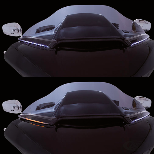 Ciro Horizon RG LED windshield trim Blk For Harley-Davidson