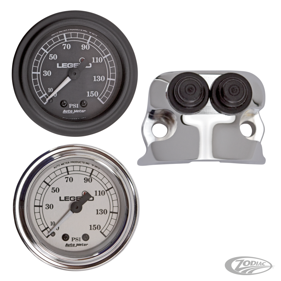 Legend PSI Gauge black for fairingmount For Harley-Davidson