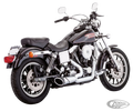 FXD91-05 COMBAT 2-1 SHORTY CH/BK  (4.5") For Harley-Davidson