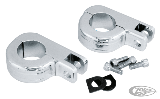 GZP Chrome billet foot peg bar mounts For Harley-Davidson