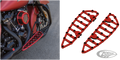 Ness MX Billet Floorboards - Red For Harley-Davidson