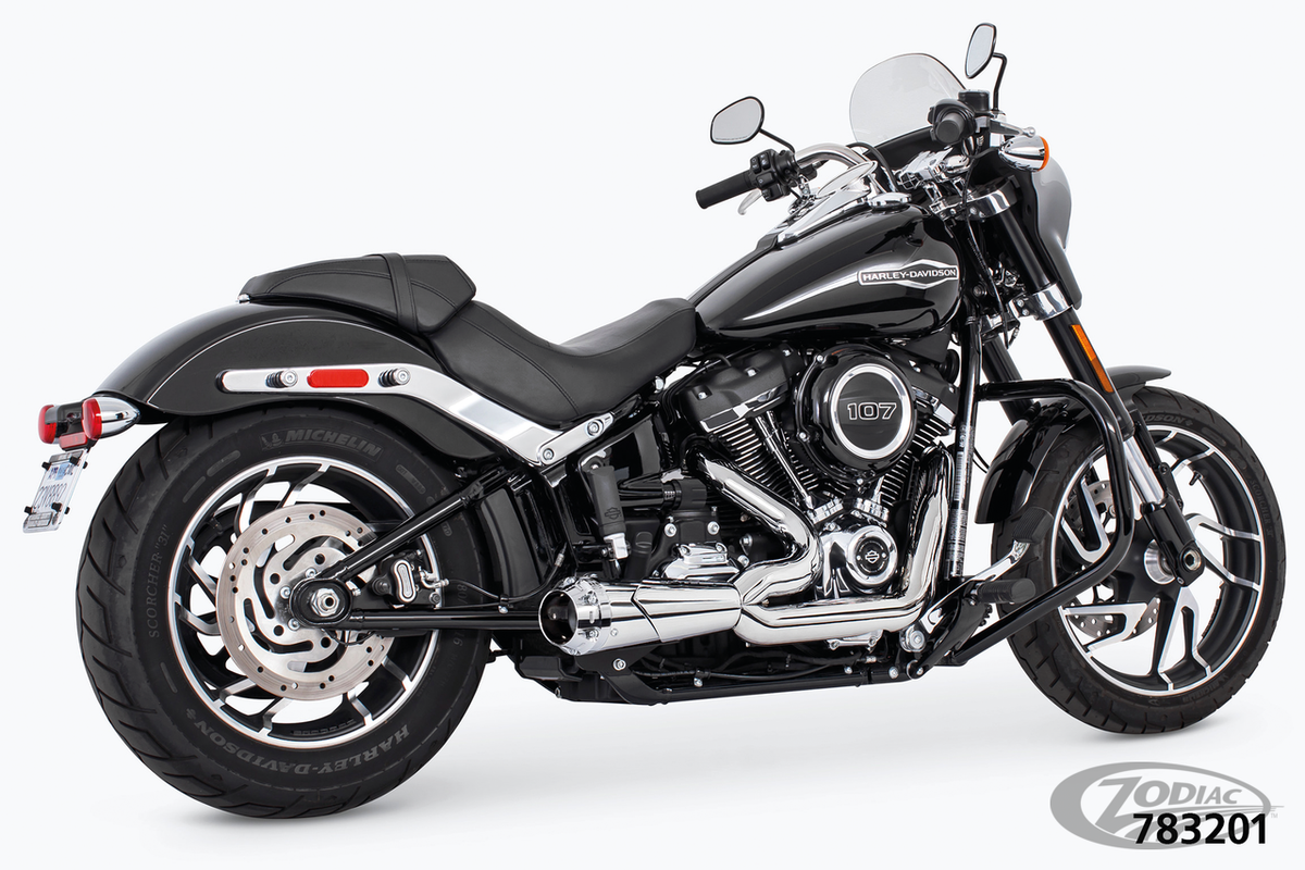 US OUTLAW LOW 2-1 CH/CH ST18-UP For Harley-Davidson