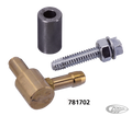 brass fuel nipple 1/4" hose hi volume cv For Harley-Davidson