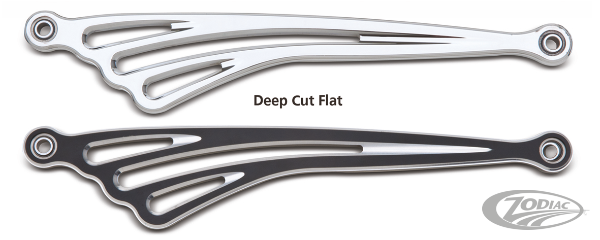 DEEP CUT FLAT SHIFT ROD, BLK FLH/T80-up For Harley-Davidson