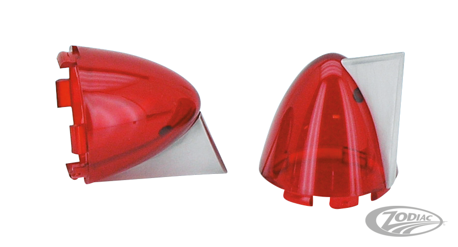 Alu finned Clear bullet lenses pop-up st For Harley-Davidson