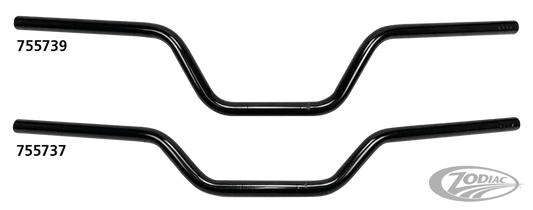 1" Handlebars Street Track 4" BLK dimple For Harley-Davidson