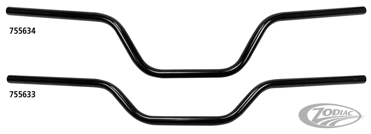 7/8"HandlebarsStreetTrack6"BLK nodimpled For Harley-Davidson