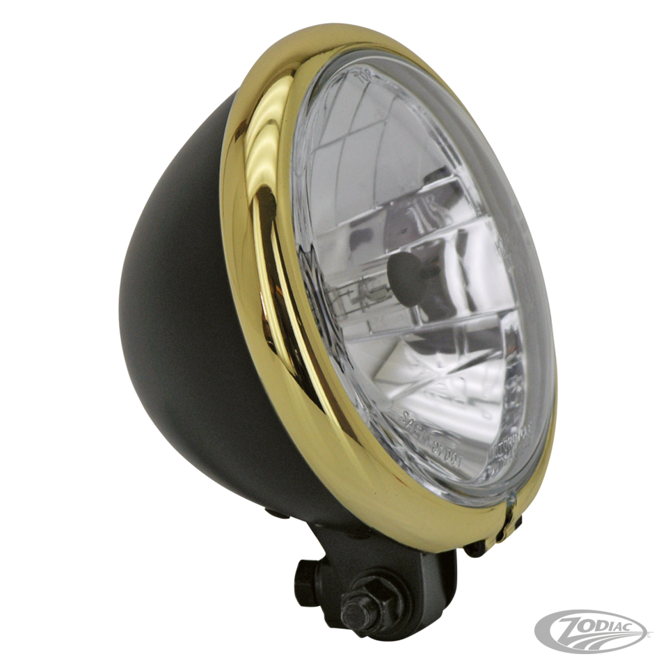 GZP Classic 5.75" headlight all chrom For Harley-Davidson