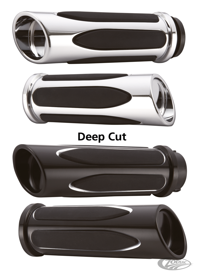 CMFRT GRIPS, DEEP CUT, CH, CBL For Harley-Davidson