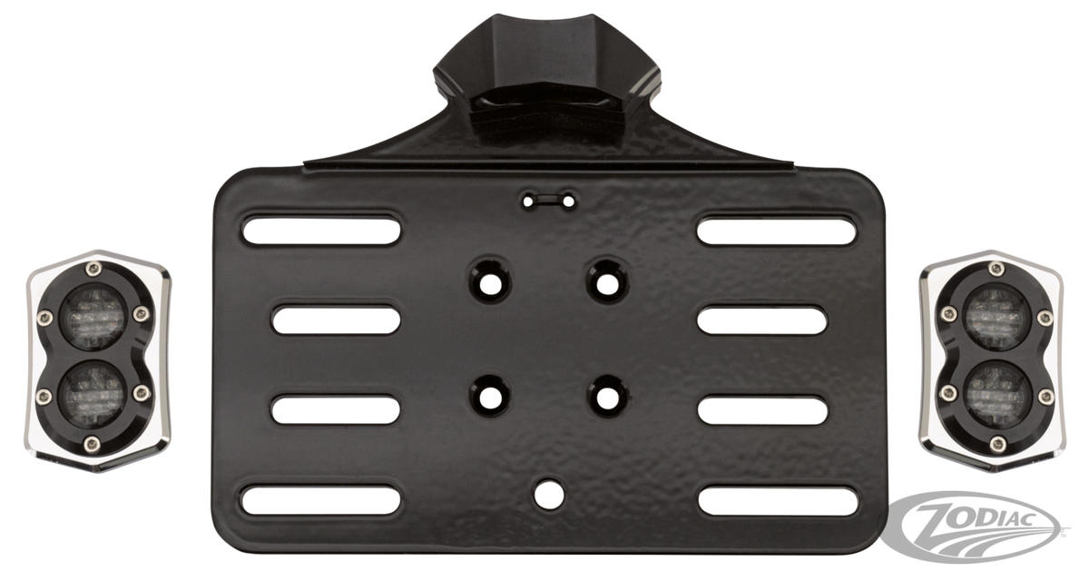 Vity's Taillight/licenseplte kit chr/blk For Harley-Davidson