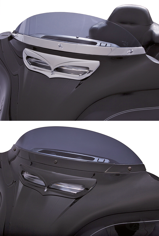 Ciro Horizon BW LED windshield trim chr For Harley-Davidson