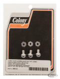 Horn face screw and nut kit White Plated For Harley-Davidson