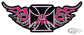 Pink Iron Cross patch 12.25"x5" For Harley-Davidson