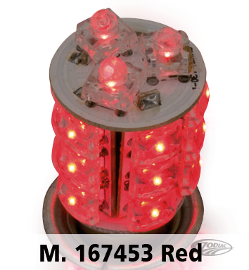 GZP DUAL 360 DEGREE 18 X LED BULB RED BA For Harley-Davidson