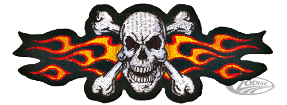 Yellow Flame Skull Mini Patch For Harley-Davidson