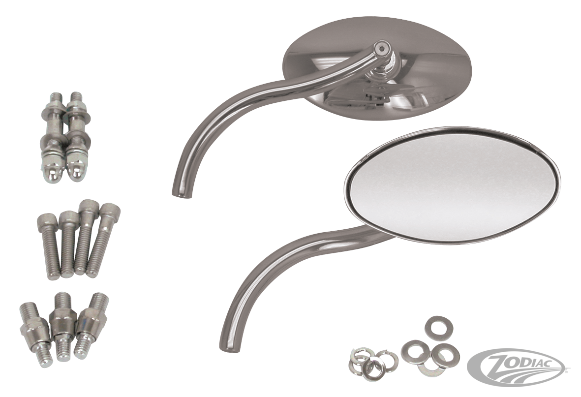 GZP Mirror set A Merlin's  cateye, L+ For Harley-Davidson