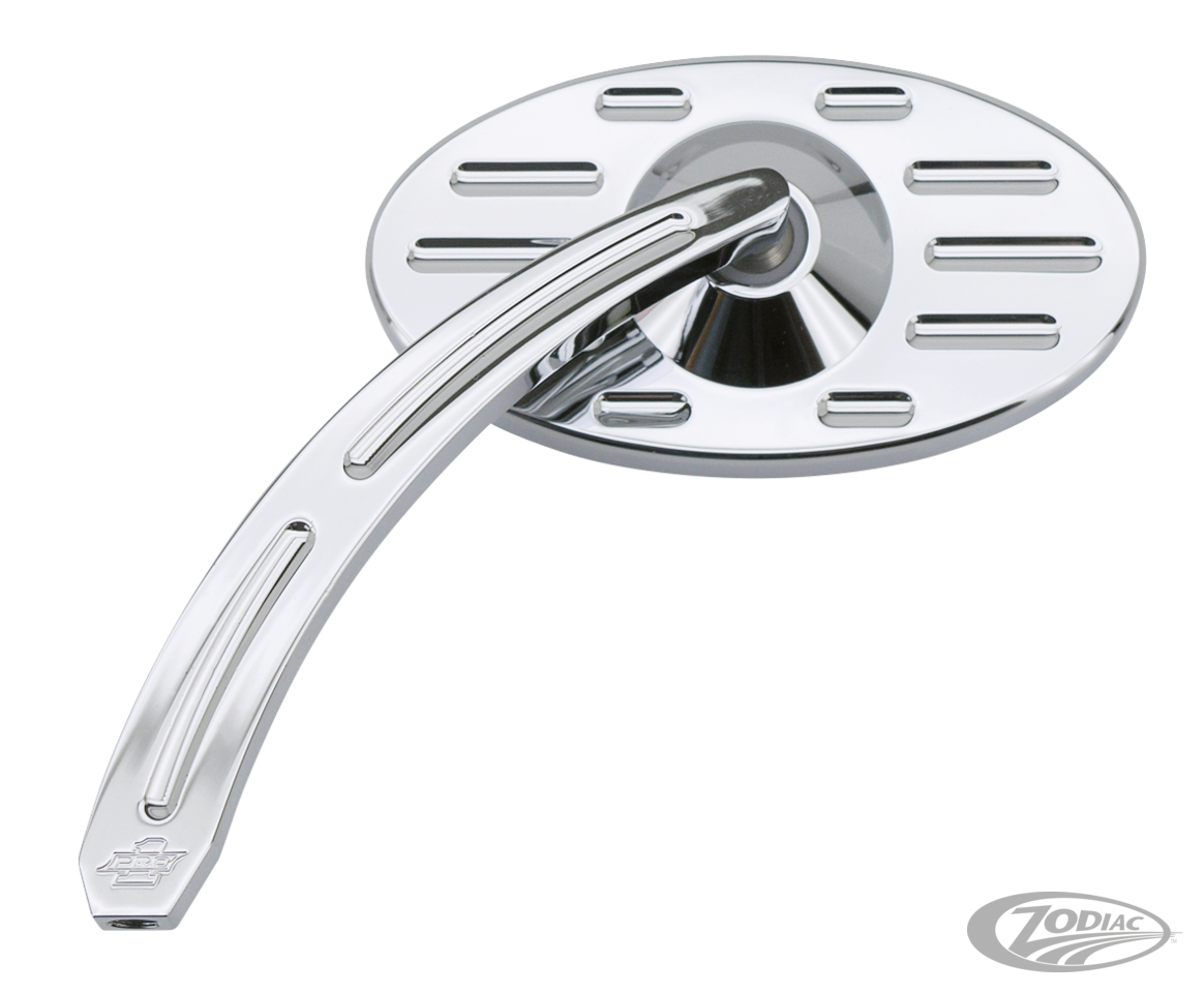 Pro Street Oval ball milled mirror L chr For Harley-Davidson