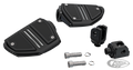 Black TwinRail driver footrests ST18-up For Harley-Davidson