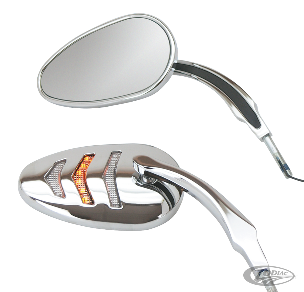 GZP Detonator Mirror set w/LED running-l For Harley-Davidson
