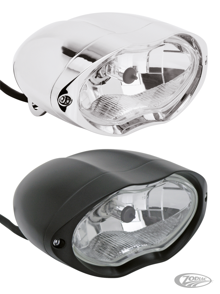 GZP Chrome Sunray headlight DOT 12V 55/6 For Harley-Davidson