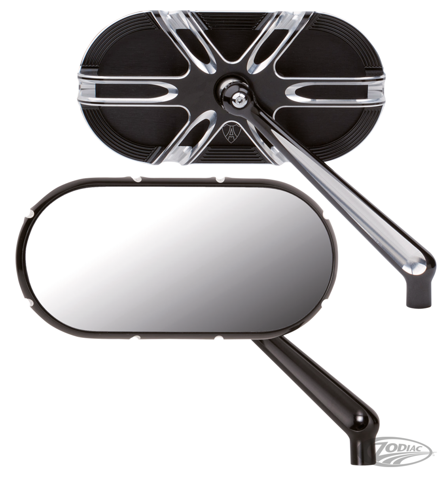 Deep cut Caged series blck mirror right For Harley-Davidson