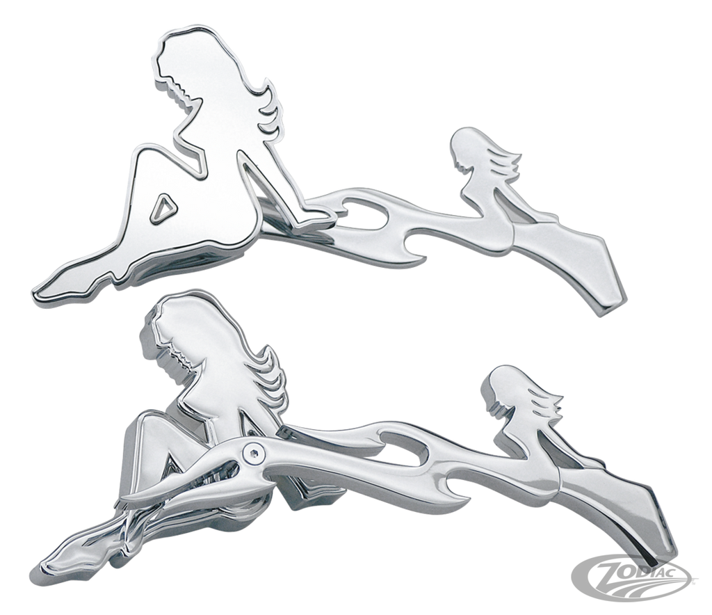 GZP Mistress mirror set w/mermaid/flame For Harley-Davidson