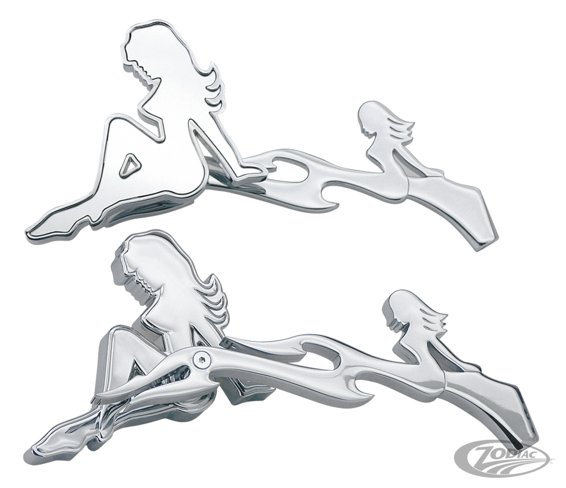 GZP Mistress mirror set w/mermaid/flame For Harley-Davidson