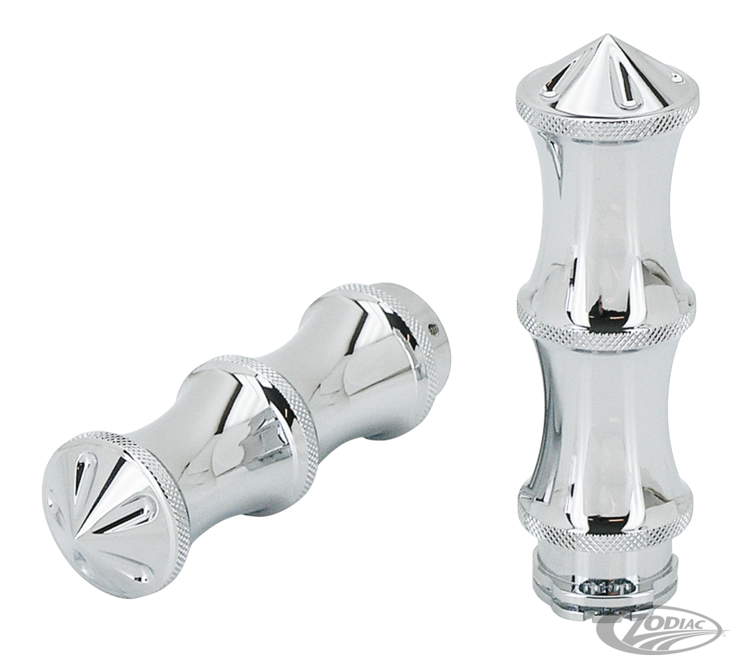 GZP Chromed Miami CNC grip set For Harley-Davidson