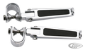 GZP Chrome clamp-on folding footpegs, pa For Harley-Davidson
